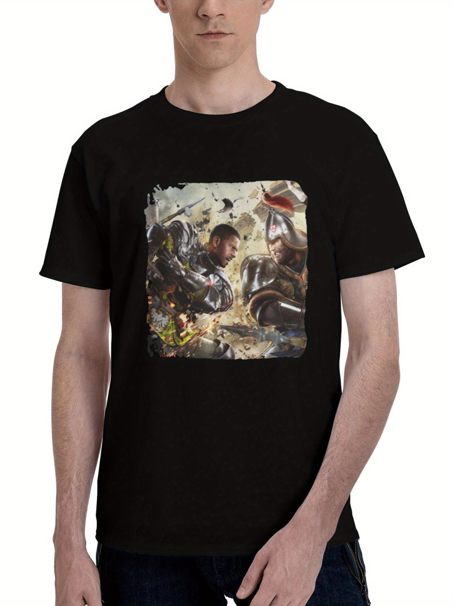 2023 Warhaven J9 180G 100% Cotton Printed Round Neck Short-Sleeve T-Shirt, Christmas Gifts for Men Dad Husband Grandpa, S-XXXL, Black