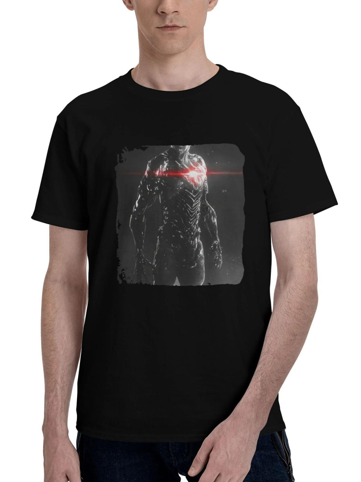 2023 Zack Synder Justice League Part Ii Cyborg Xv 180G 100% Cotton Printed Round Neck Short-Sleeve T-Shirt, Christmas Gifts for Men Dad Husband Grandpa, S-XXXL, Black