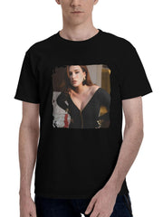 2024 Bella Thorne 180G 100% Cotton Printed Round Neck Short-Sleeve T-Shirt, Christmas Gifts for Men Dad Husband Grandpa, S-XXXL, Black