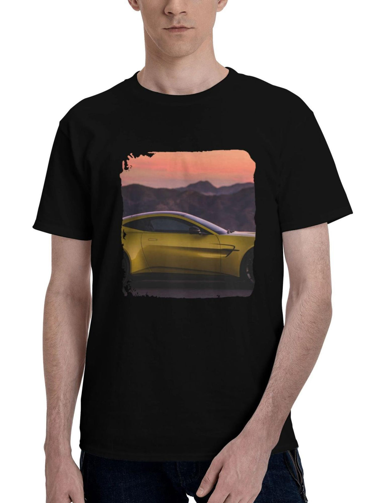 2024 Aston Martin Vantage 180G 100% Cotton Printed Round Neck Short-Sleeve T-Shirt, Christmas Gifts for Men Dad Husband Grandpa, S-XXXL, Black