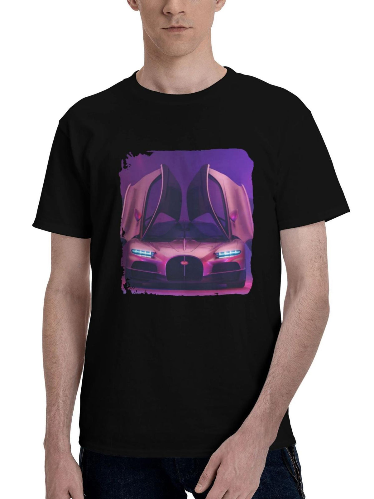 2024 Bugatti Tourbillon 180G 100% Cotton Printed Round Neck Short-Sleeve T-Shirt, Christmas Gifts for Men Dad Husband Grandpa, S-XXXL, Black