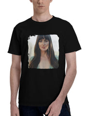 2024 Dakota Johnson Bustle Magazine 180G 100% Cotton Printed Round Neck Short-Sleeve T-Shirt, Christmas Gifts for Men Dad Husband Grandpa, S-XXXL, Black
