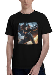 Batgirl Midnight Ballet 180G 100% Cotton Printed Round Neck Short-Sleeve T-Shirt, Christmas Gifts for Men Dad Husband Grandpa, S-XXXL, Black