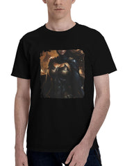 Batgirl Silent Vigilante 180G 100% Cotton Printed Round Neck Short-Sleeve T-Shirt, Christmas Gifts for Men Dad Husband Grandpa, S-XXXL, Black