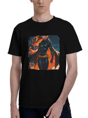 Batgirl Watch From The Rooftop 180G 100% Cotton Printed Round Neck Short-Sleeve T-Shirt, Christmas Gifts for Men Dad Husband Grandpa, S-XXXL, Black