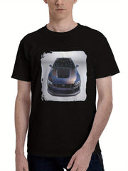 2024 Ford Mustang Dark Horse Front 180G 100% Cotton Printed Round Neck Short-Sleeve T-Shirt, Christmas Gifts for Men Dad Husband Grandpa, S-XXXL, Black