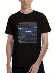 2024 Ford Mustang Dark Horse 180G 100% Cotton Printed Round Neck Short-Sleeve T-Shirt, Christmas Gifts for Men Dad Husband Grandpa, S-XXXL, Black
