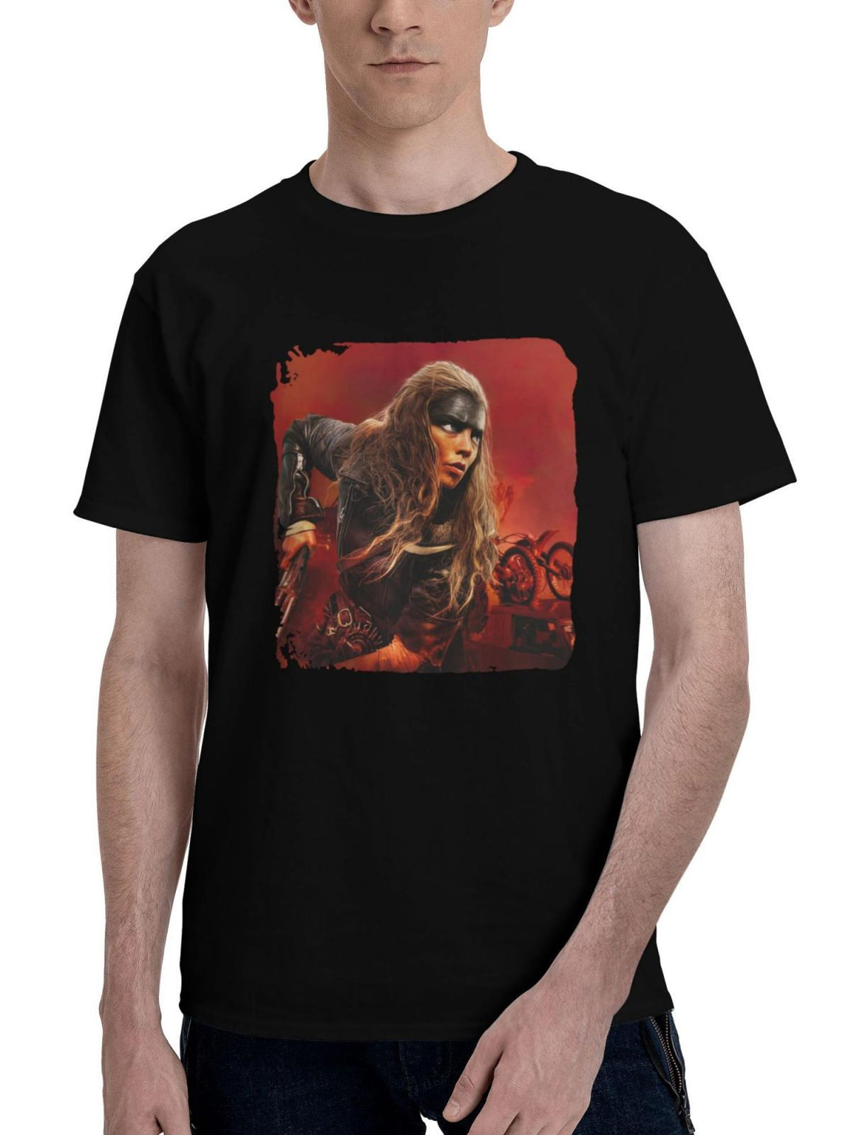 2024 Furiosa A Mad Max Saga Poster 180G 100% Cotton Printed Round Neck Short-Sleeve T-Shirt, Christmas Gifts for Men Dad Husband Grandpa, S-XXXL, Black