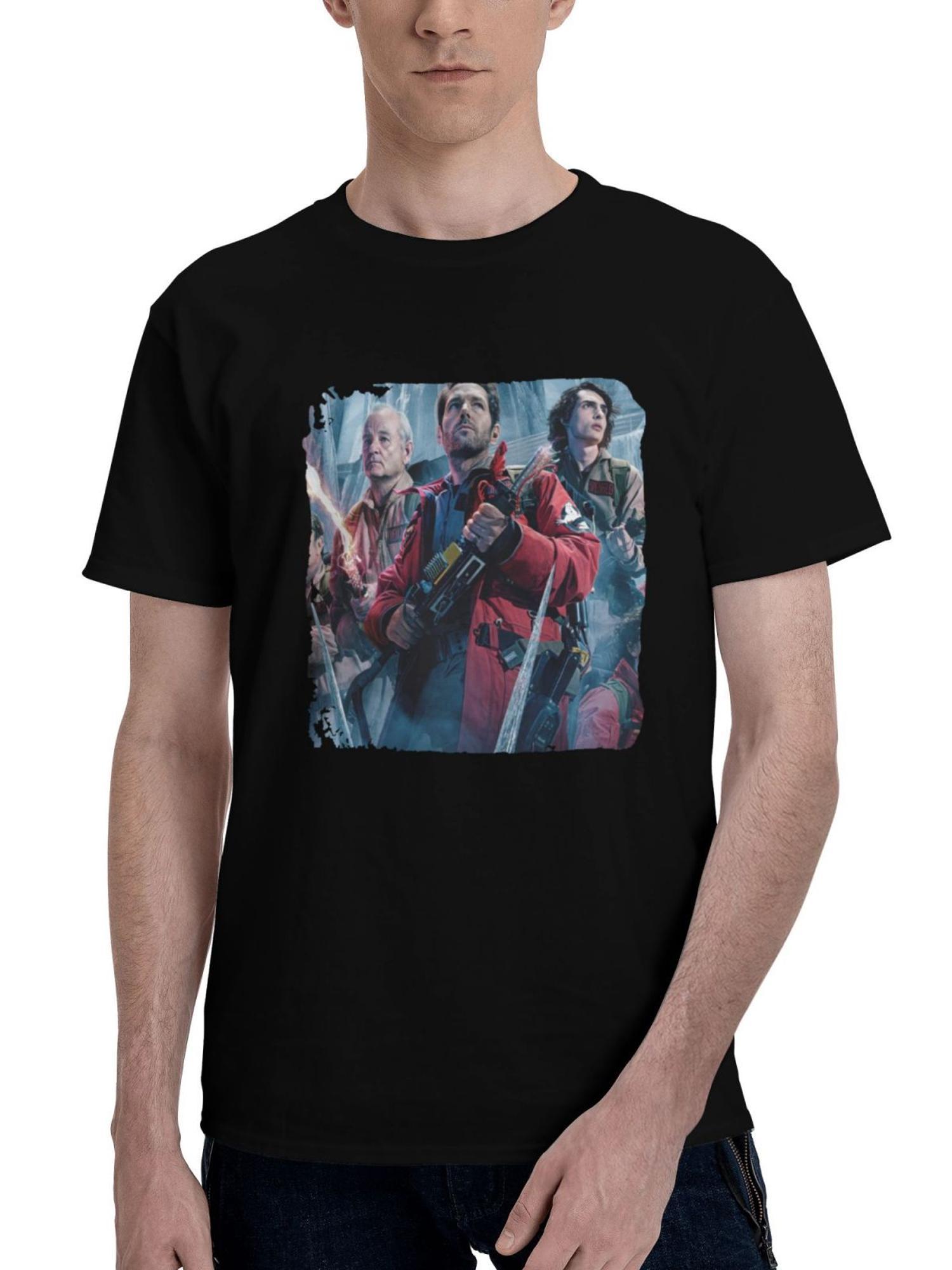 2024 Ghostbusters Frozen Empire Movie 180G 100% Cotton Printed Round Neck Short-Sleeve T-Shirt, Christmas Gifts for Men Dad Husband Grandpa, S-XXXL, Black