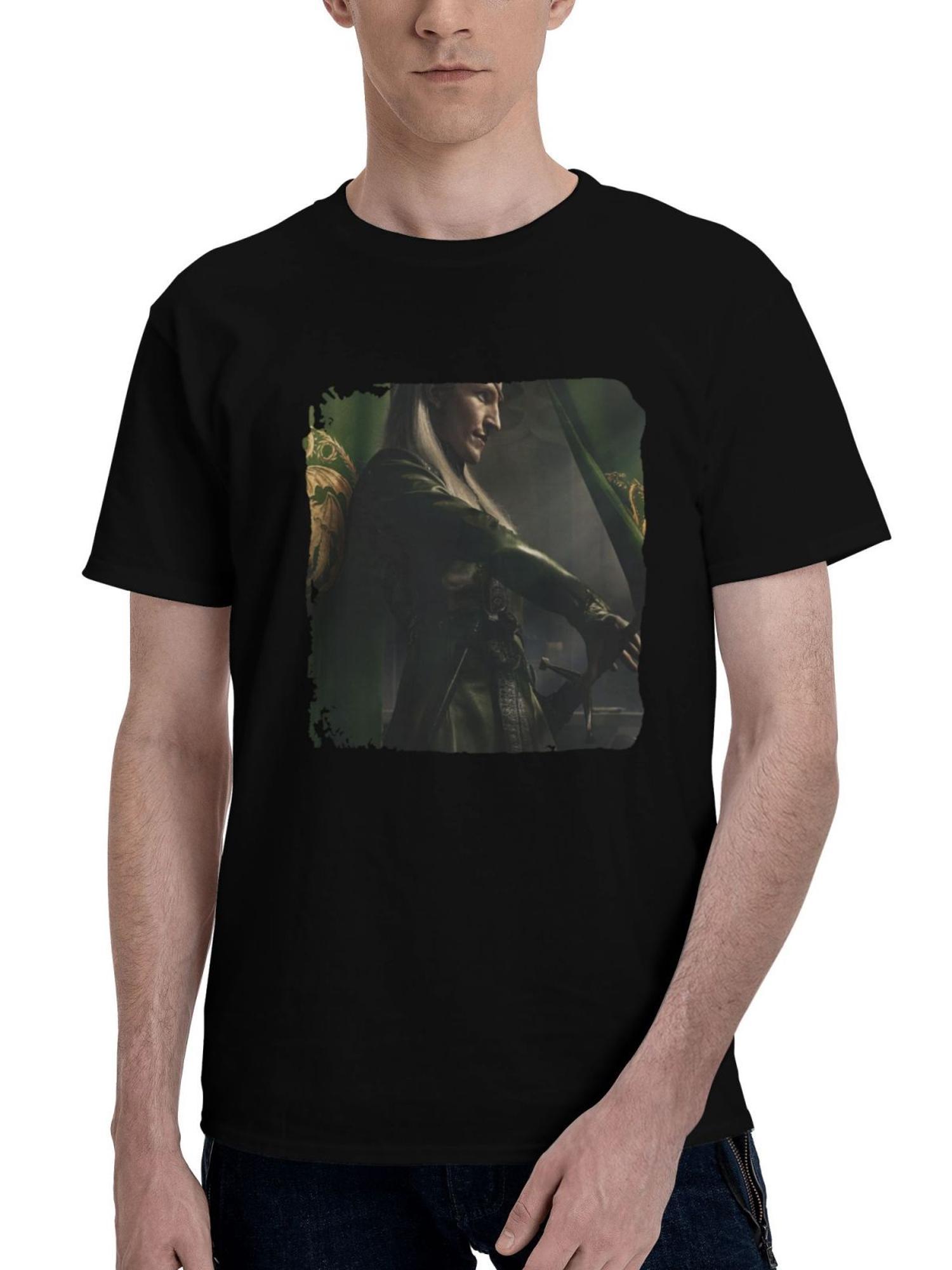 2024 House Of The Dragon Season 2 180G 100% Cotton Printed Round Neck Short-Sleeve T-Shirt, Christmas Gifts for Men Dad Husband Grandpa, S-XXXL, Black