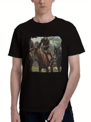 2024 Kingdom Of The Planet Of The Apes Imax Poster 180G 100% Cotton Printed Round Neck Short-Sleeve T-Shirt, Christmas Gifts for Men Dad Husband Grandpa, S-XXXL, Black
