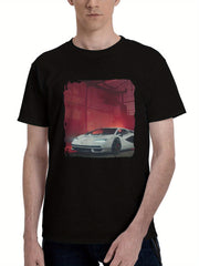2024 Lamborghini Countach Lpi 800 4 180G 100% Cotton Printed Round Neck Short-Sleeve T-Shirt, Christmas Gifts for Men Dad Husband Grandpa, S-XXXL, Black