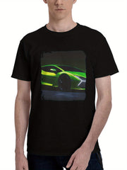 2024 Lamborghini Revuelto Car 180G 100% Cotton Printed Round Neck Short-Sleeve T-Shirt, Christmas Gifts for Men Dad Husband Grandpa, S-XXXL, Black