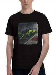 2024 Lamborghini Sc63 180G 100% Cotton Printed Round Neck Short-Sleeve T-Shirt, Christmas Gifts for Men Dad Husband Grandpa, S-XXXL, Black