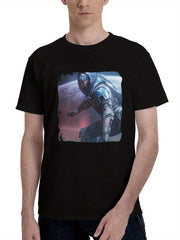 2024 Mass Effect Bi 180G 100% Cotton Printed Round Neck Short-Sleeve T-Shirt, Christmas Gifts for Men Dad Husband Grandpa, S-XXXL, Black