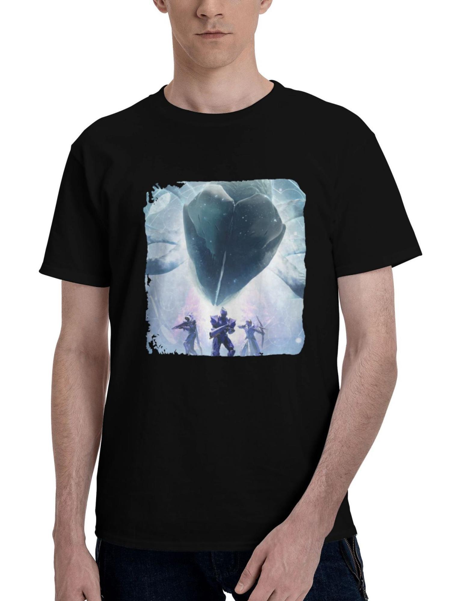 2024 Mass Effect X Destiny 2 180G 100% Cotton Printed Round Neck Short-Sleeve T-Shirt, Christmas Gifts for Men Dad Husband Grandpa, S-XXXL, Black