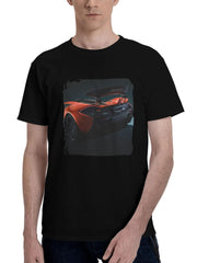 2024 Mclaren P1 Rear 180G 100% Cotton Printed Round Neck Short-Sleeve T-Shirt, Christmas Gifts for Men Dad Husband Grandpa, S-XXXL, Black