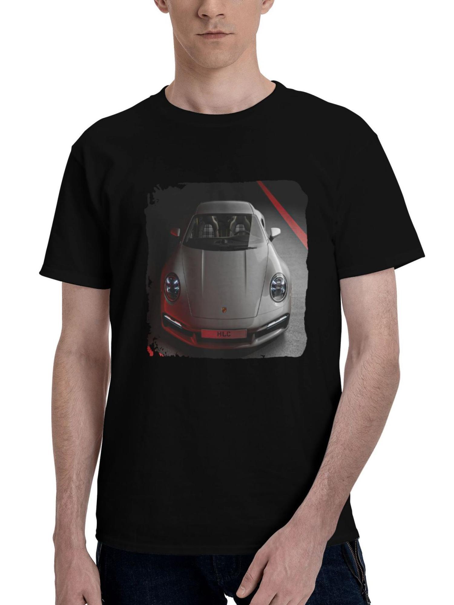 2024 Porsche 911 Turbo S 180G 100% Cotton Printed Round Neck Short-Sleeve T-Shirt, Christmas Gifts for Men Dad Husband Grandpa, S-XXXL, Black