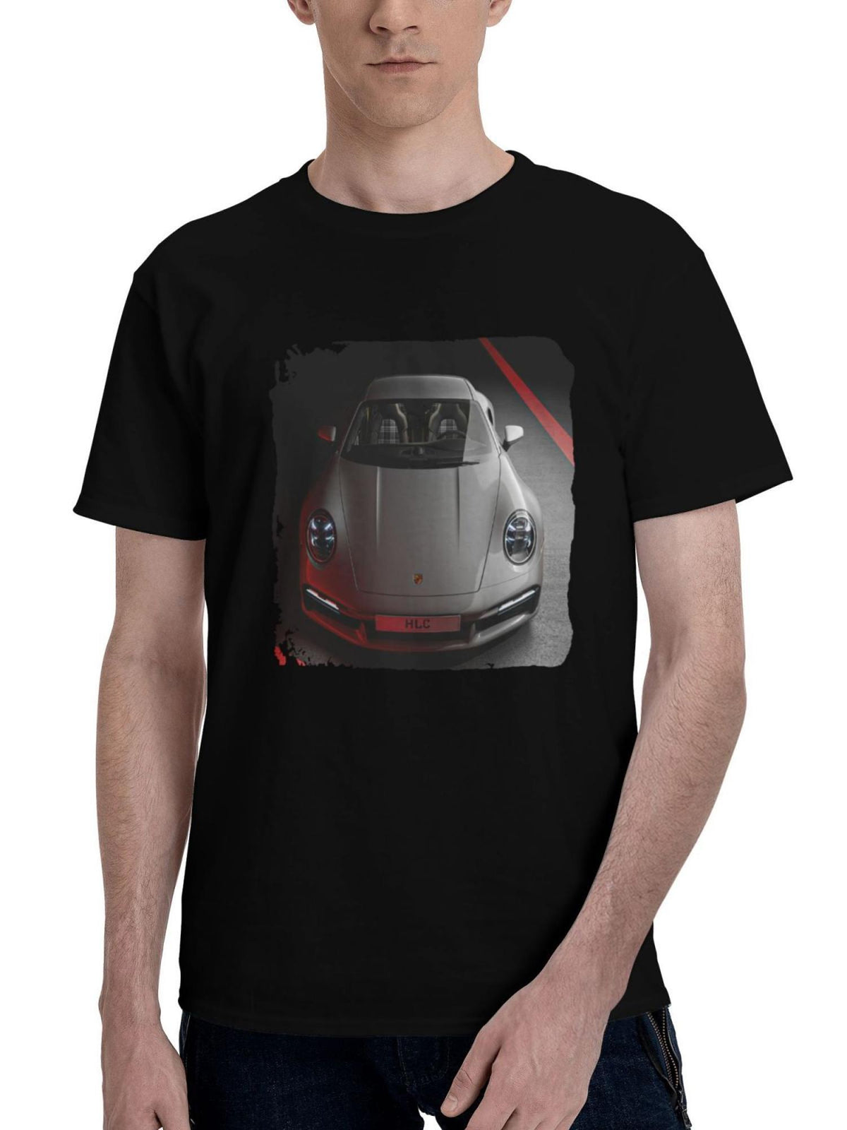 2024 Porsche 911 Turbo S 180G 100% Cotton Printed Round Neck Short-Sleeve T-Shirt, Christmas Gifts for Men Dad Husband Grandpa, S-XXXL, Black