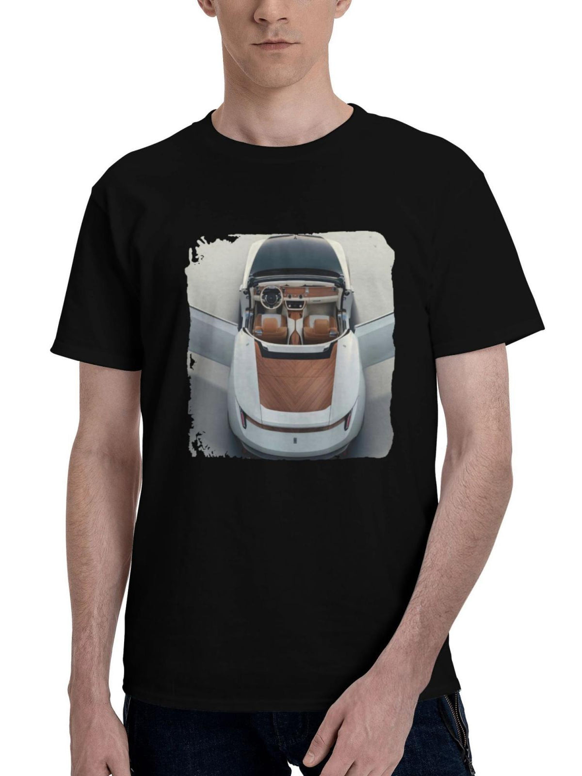 2024 Rolls Royce Droptail Arcadia 180G 100% Cotton Printed Round Neck Short-Sleeve T-Shirt, Christmas Gifts for Men Dad Husband Grandpa, S-XXXL, Black
