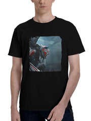 2024 Warframe 180G 100% Cotton Printed Round Neck Short-Sleeve T-Shirt, Christmas Gifts for Men Dad Husband Grandpa, S-XXXL, Black