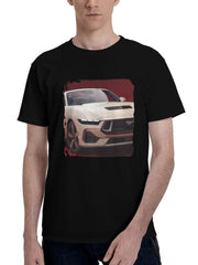 2025 Ford Mustang 60th Anniversary Package 180G 100% Cotton Printed Round Neck Short-Sleeve T-Shirt, Christmas Gifts for Men Dad Husband Grandpa, S-XXXL, Black