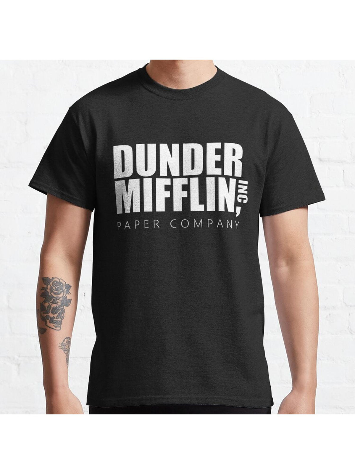 Dunder Mifflin, Inc. Classic T-Shirt 100% Cotton, Gifts for Men Dad Husband Grandpa, S-XXXL, Black