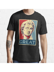 Alexander The Great Essential T-Shirt 100% Cotton, Gifts for Men Dad Husband Grandpa, S-XXXL, Black