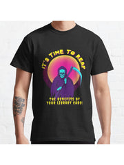 Its Time to REAP (the benefits of your library card!) Classic T-Shirt 100% Cotton, Gifts for Men Dad Husband Grandpa, S-XXXL, Black