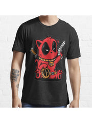 Kittypool Catpool Essential T-Shirt 100% Cotton, Gifts for Men Dad Husband Grandpa, S-XXXL, Black