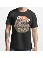 Mountain Ferrets Essential T-Shirt 100% Cotton, Gifts for Men Dad Husband Grandpa, S-XXXL, Black