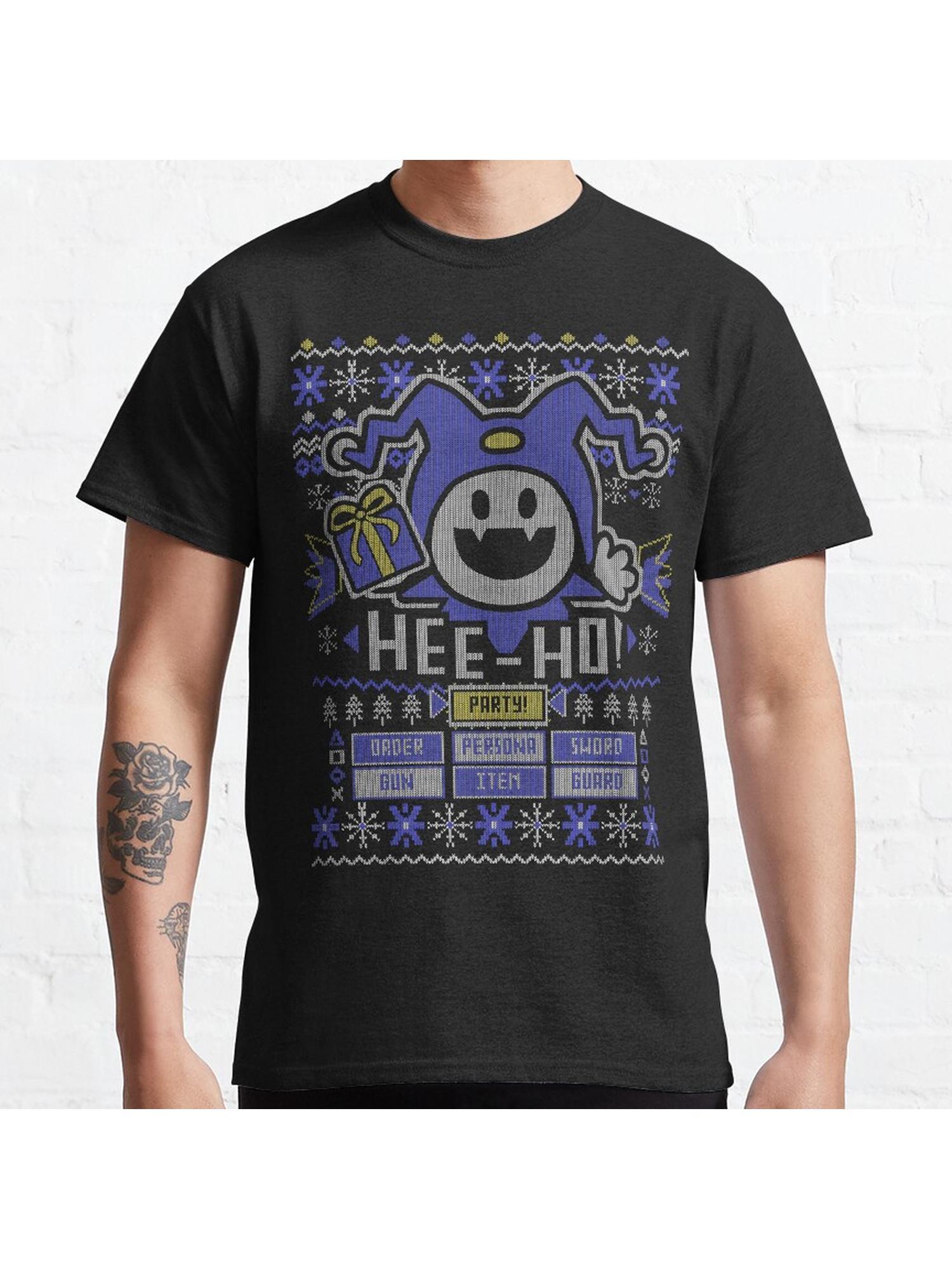 Ugly Christmas Sweater Jack Frost Classic T-Shirt 100% Cotton, Gifts for Men Dad Husband Grandpa, S-XXXL, Black