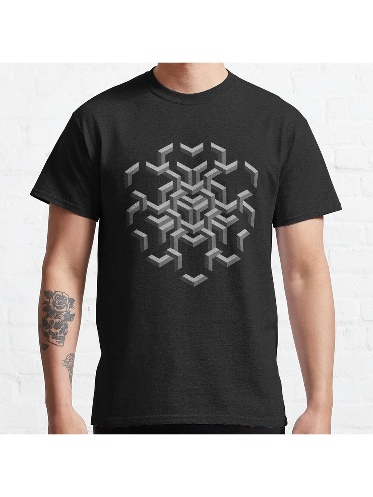 Missing Mathematical Equation - M. C. Escher Classic T-Shirt 100% Cotton, Gifts for Men Dad Husband Grandpa, S-XXXL, Black