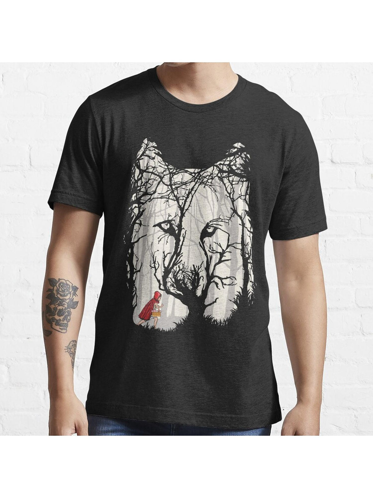 Little Red Woods Run Essential T-Shirt 100% Cotton, Gifts for Men Dad Husband Grandpa, S-XXXL, Black