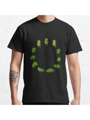 Yoga Frog Sun Salutation (No Arrow) Classic T-Shirt 100% Cotton, Gifts for Men Dad Husband Grandpa, S-XXXL, Black