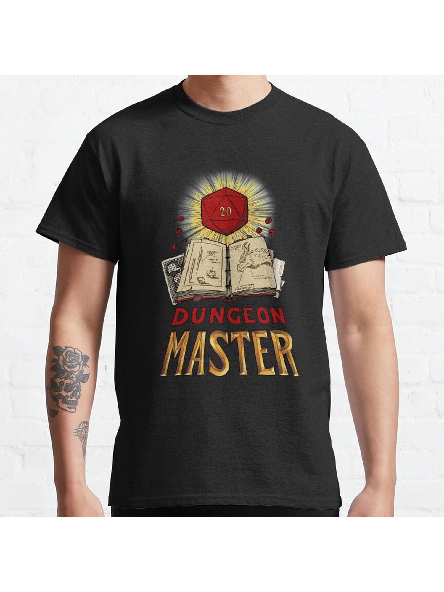 Dungeon Master Classic T-Shirt 100% Cotton, Gifts for Men Dad Husband Grandpa, S-XXXL, Black