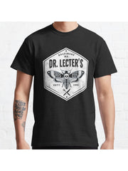 Dr. Lecter's - Death's Head Moth - Horror Classic T-Shirt 100% Cotton, Gifts for Men Dad Husband Grandpa, S-XXXL, Black