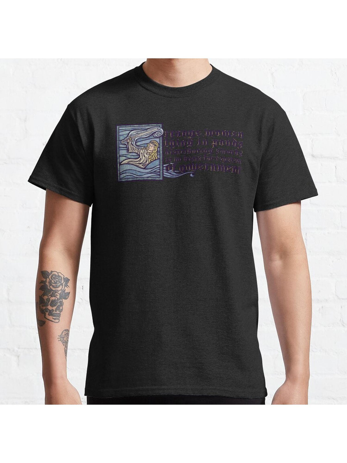 Strange Women Lying in Ponds Classic T-Shirt 100% Cotton, Gifts for Men Dad Husband Grandpa, S-XXXL, Black