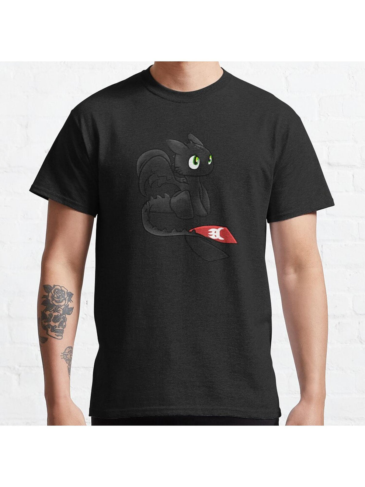 Toothless How To Train Your Dragon Classic T-Shirt 100% Cotton, Gifts for Men Dad Husband Grandpa, S-XXXL, Black