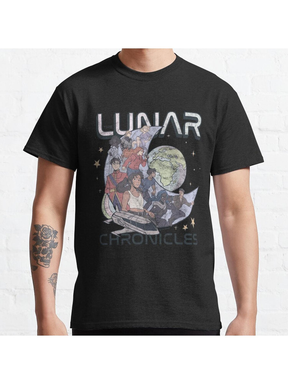 The Lunar Chronicles - Rampion Crew Classic T-Shirt 100% Cotton, Gifts for Men Dad Husband Grandpa, S-XXXL, Black