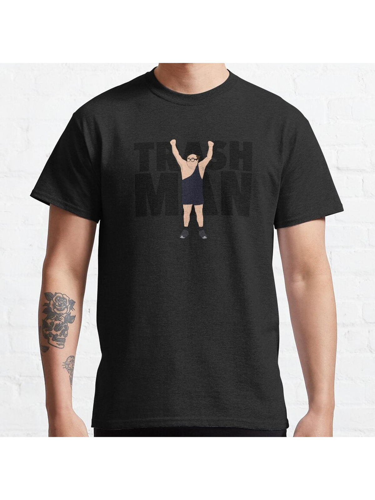 Trash Man Design Classic T-Shirt 100% Cotton, Gifts for Men Dad Husband Grandpa, S-XXXL, Black