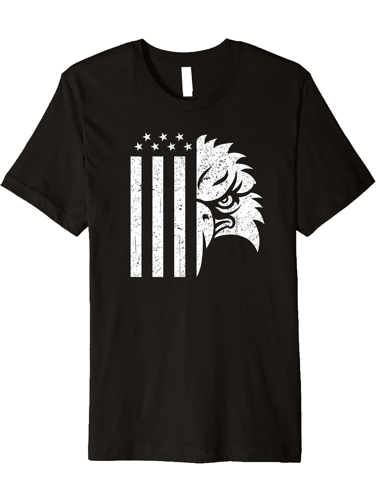 Flag Premium T-Shirt 180G 100% Cotton Printed Round Neck Short-Sleeve T-Shirt, Gifts for Men Dad Husband Grandpa, S-XXXL, Black