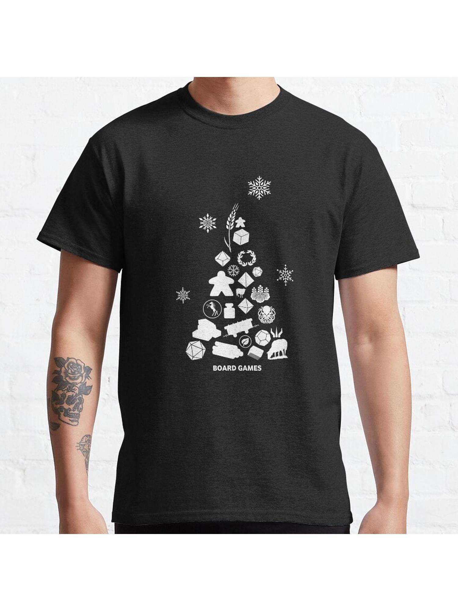 Board Game Resources Christmas Tree - Board Games Design - Gaming Art Classic T-Shirt 100% Cotton, Gifts for Men Dad Husband Grandpa, S-XXXL, Black