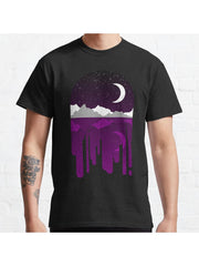 Subtle Ace Drip Landscape Classic T-Shirt 100% Cotton, Gifts for Men Dad Husband Grandpa, S-XXXL, Black