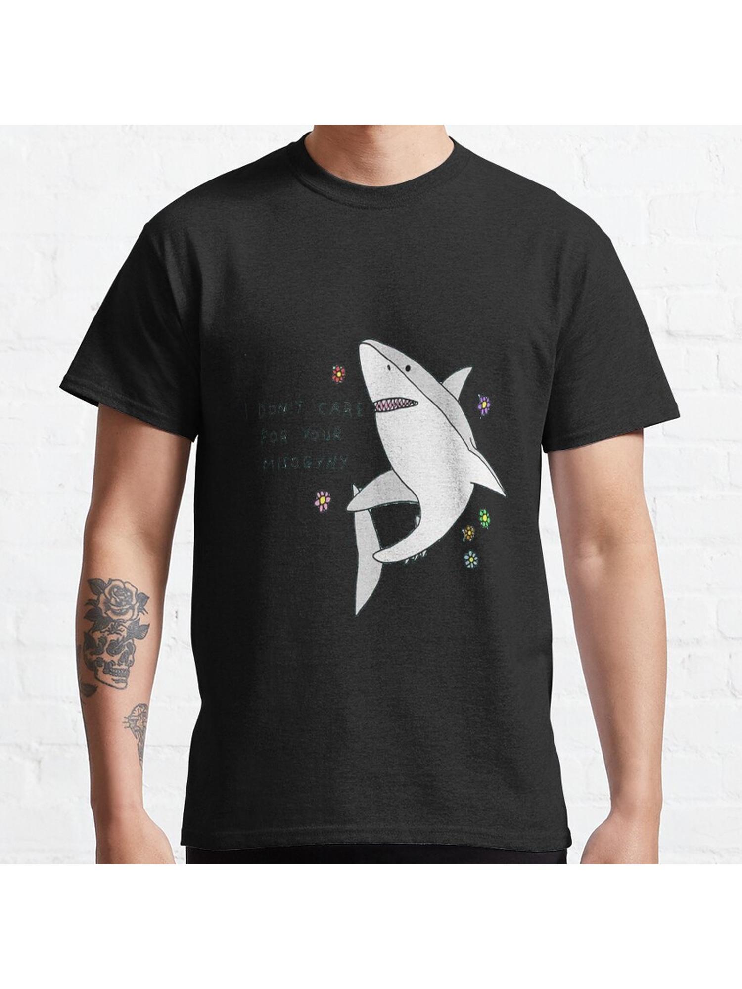 Misogyny Shark Classic T-Shirt 100% Cotton, Gifts for Men Dad Husband Grandpa, S-XXXL, Black