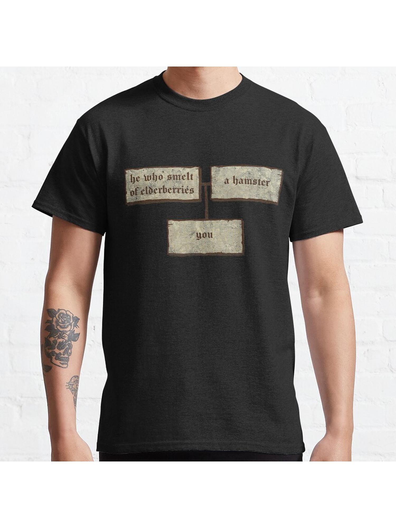 Your father smelt of elderberries Classic T-Shirt 100% Cotton, Gifts for Men Dad Husband Grandpa, S-XXXL, Black