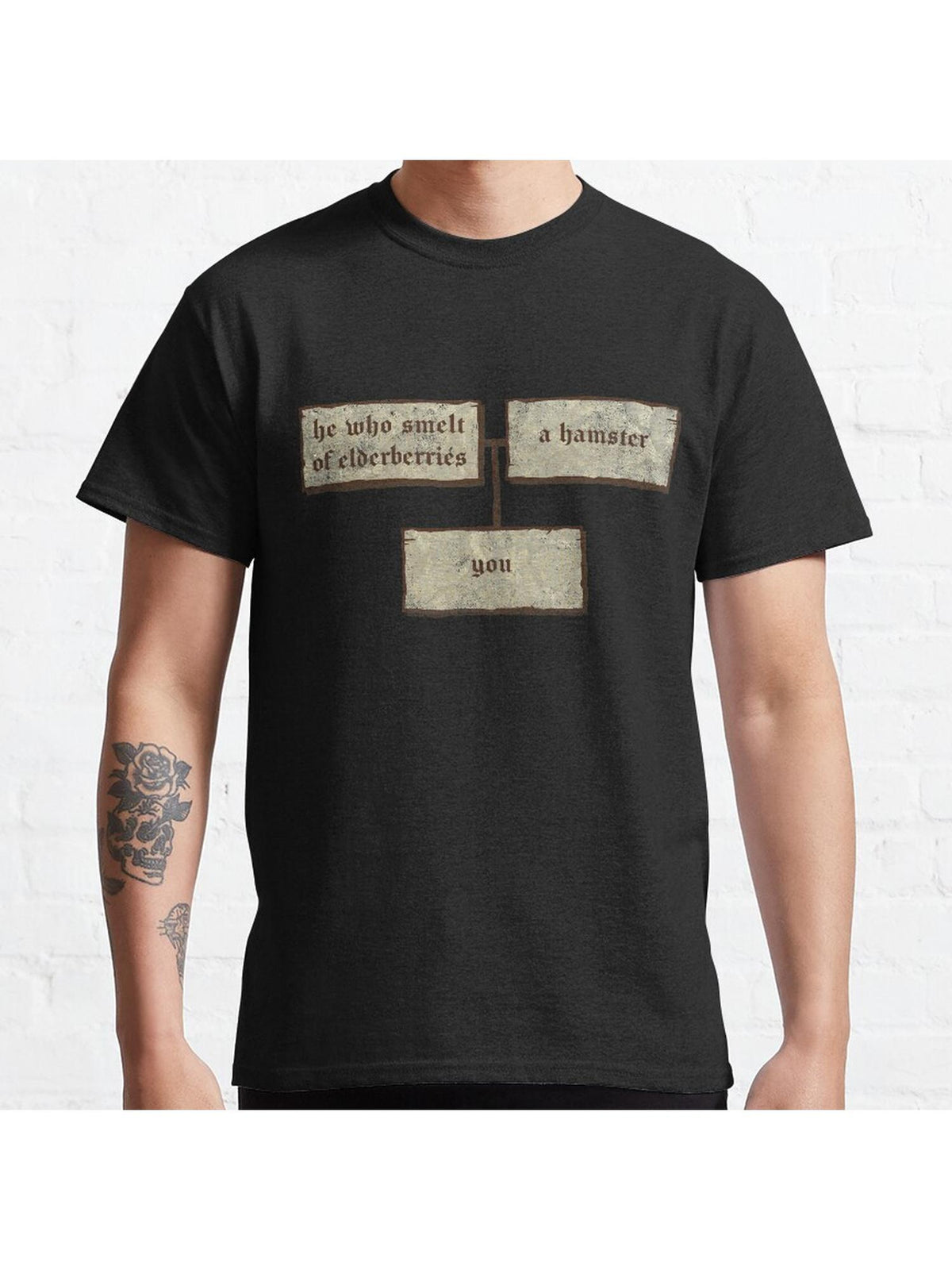 Your father smelt of elderberries Classic T-Shirt 100% Cotton, Gifts for Men Dad Husband Grandpa, S-XXXL, Black