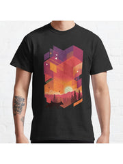 Harvest Sky Classic T-Shirt 100% Cotton, Gifts for Men Dad Husband Grandpa, S-XXXL, Black