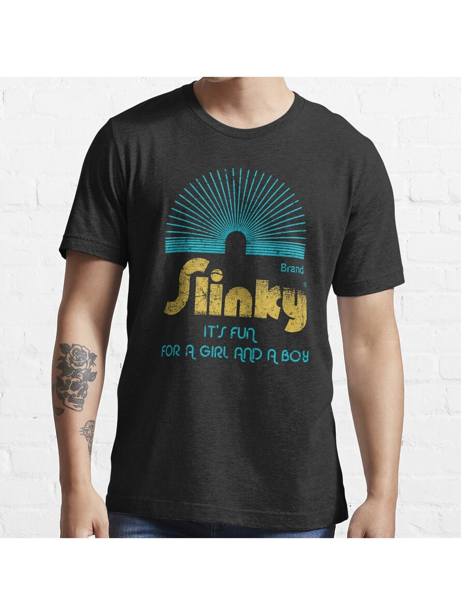 Slinky Essential T-Shirt 100% Cotton, Gifts for Men Dad Husband Grandpa, S-XXXL, Black