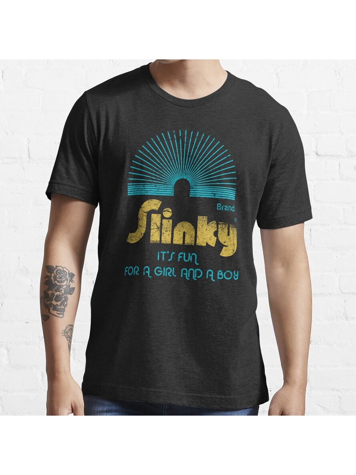 Slinky Essential T-Shirt 100% Cotton, Gifts for Men Dad Husband Grandpa, S-XXXL, Black